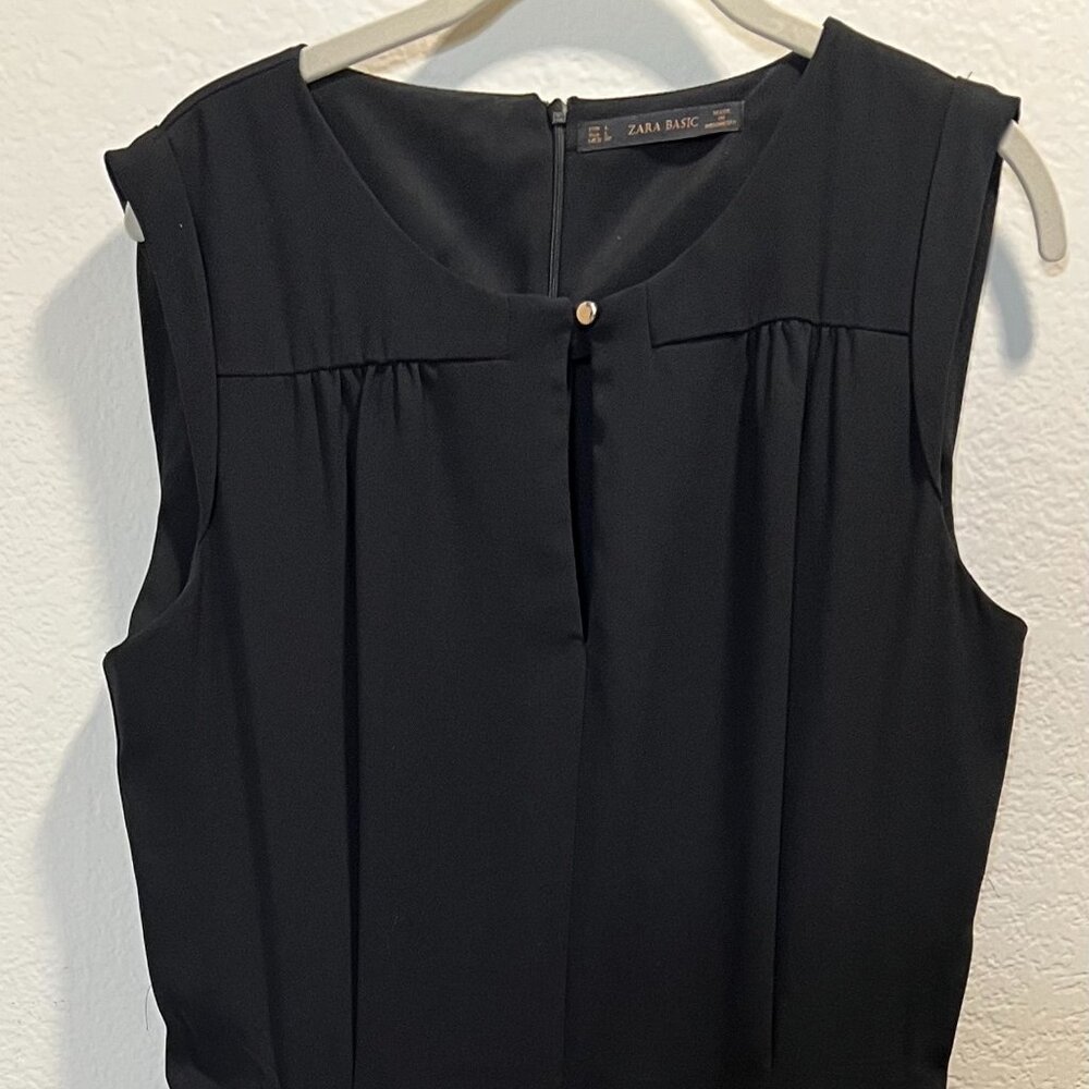 Zara Belted Jumpsuit - Black with pockets